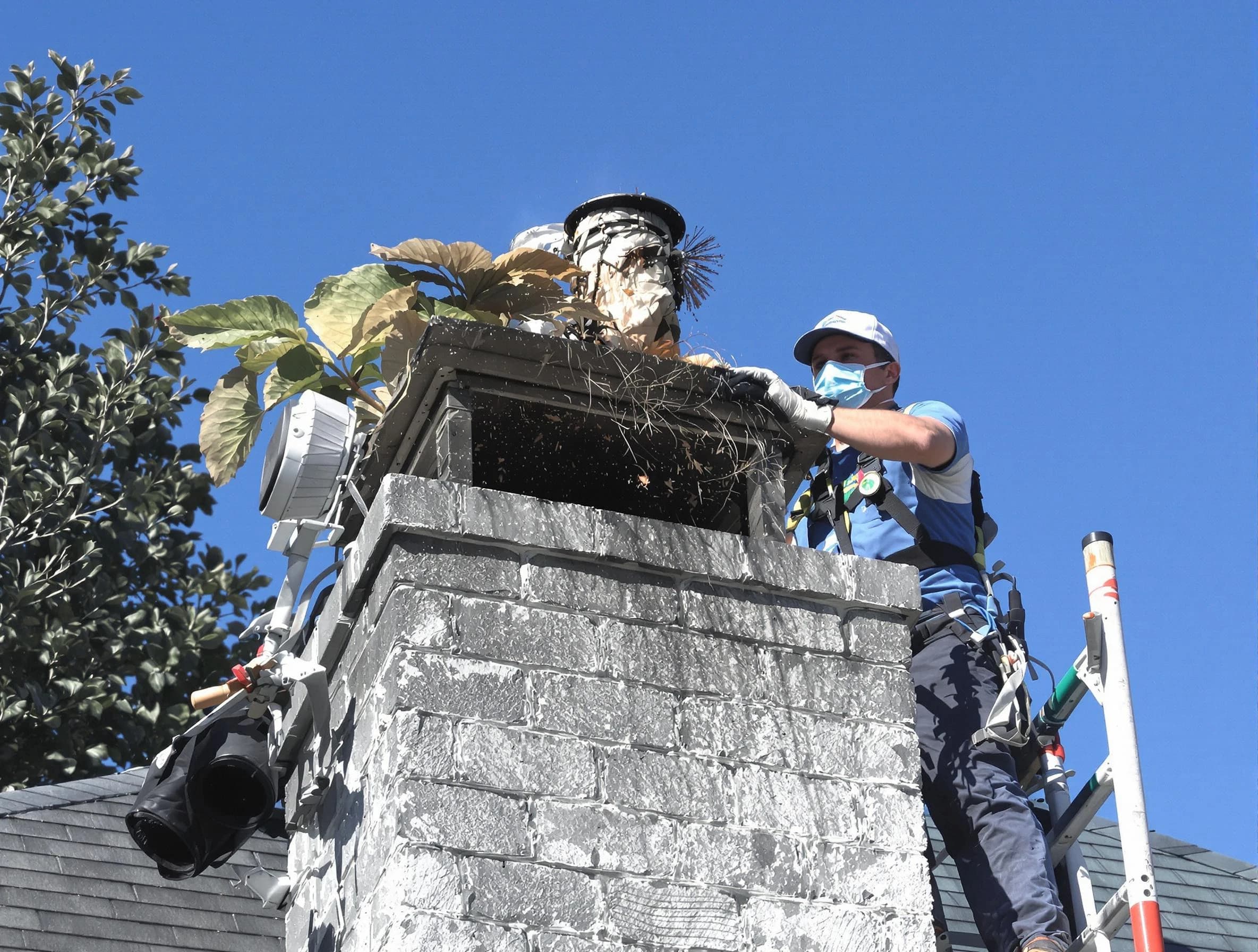 Atlantic City Chimney Sweep specialist performing chimney cleaning in Atlantic City, NJ