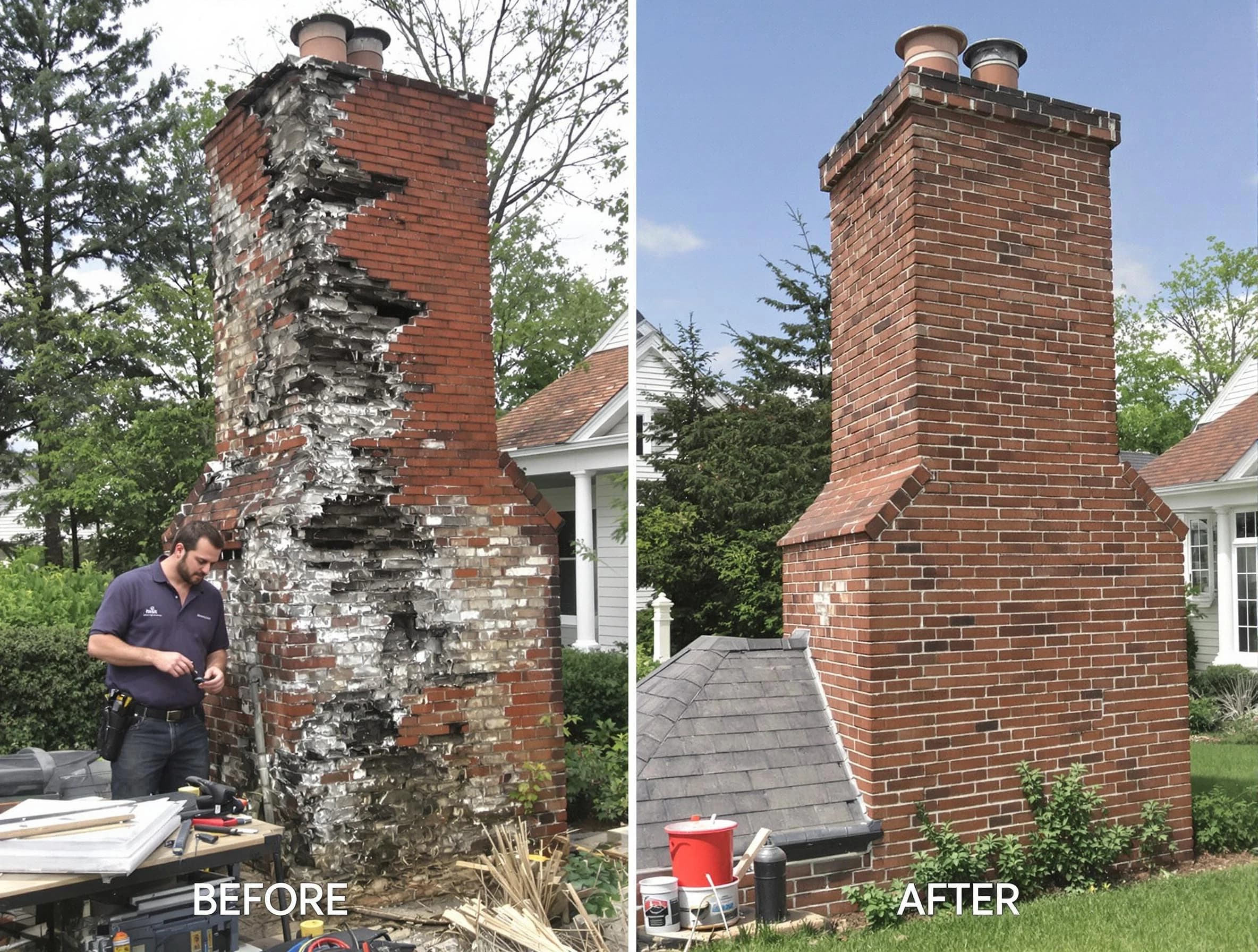 Atlantic City Chimney Sweep performing a full chimney restoration in Atlantic City, NJ