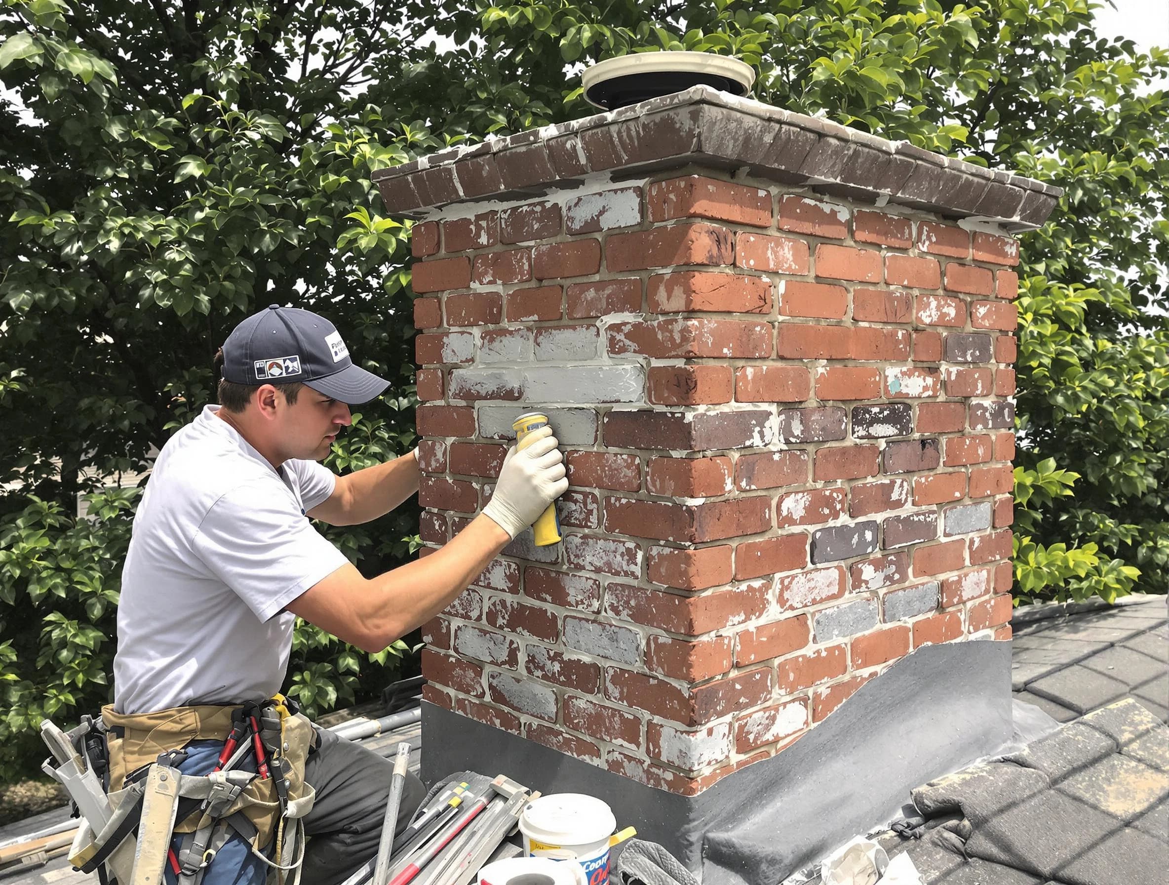 Atlantic City Chimney Sweep restoring an aging chimney in Atlantic City, NJ