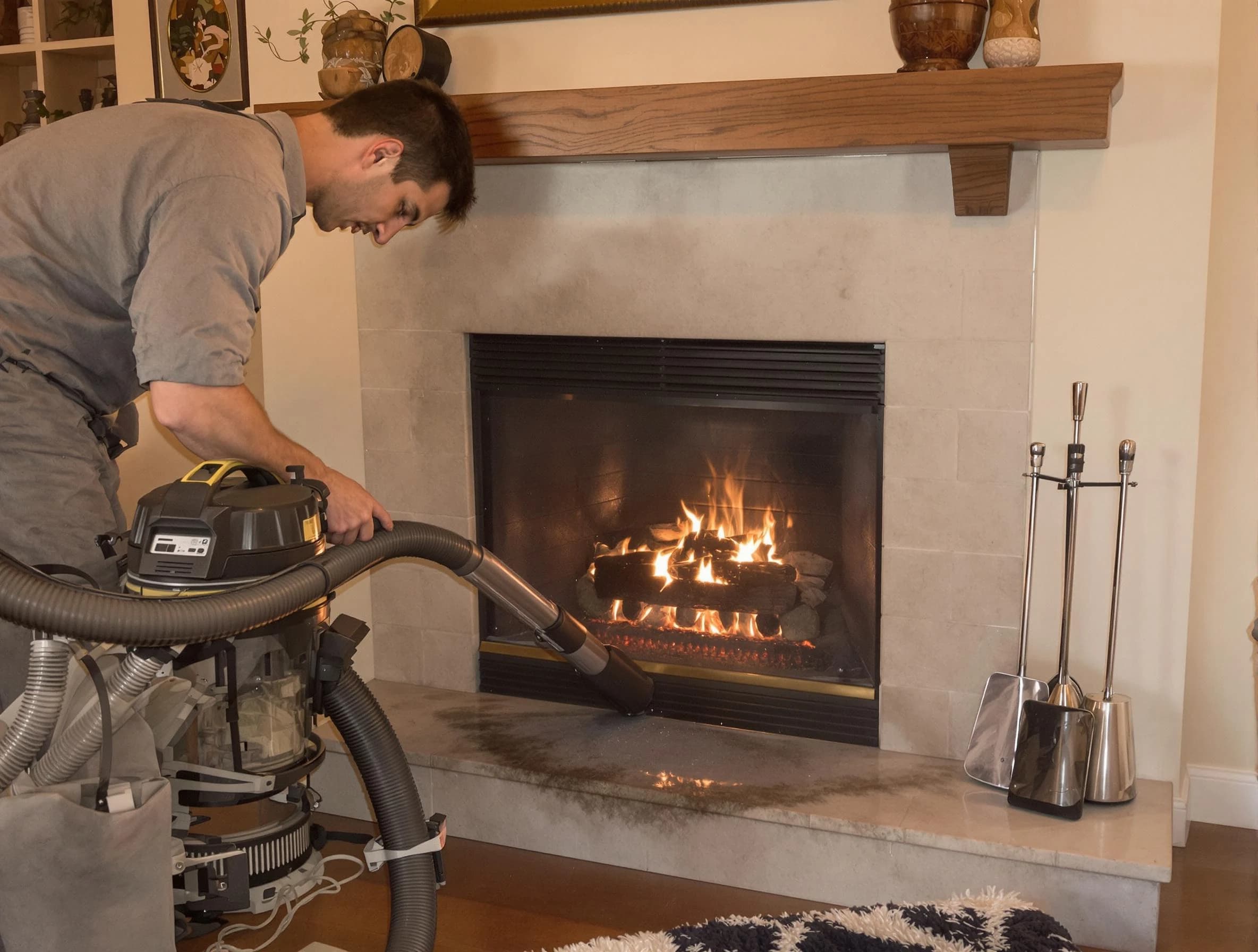 Routine fireplace upkeep by Atlantic City Chimney Sweep in Atlantic City, NJ