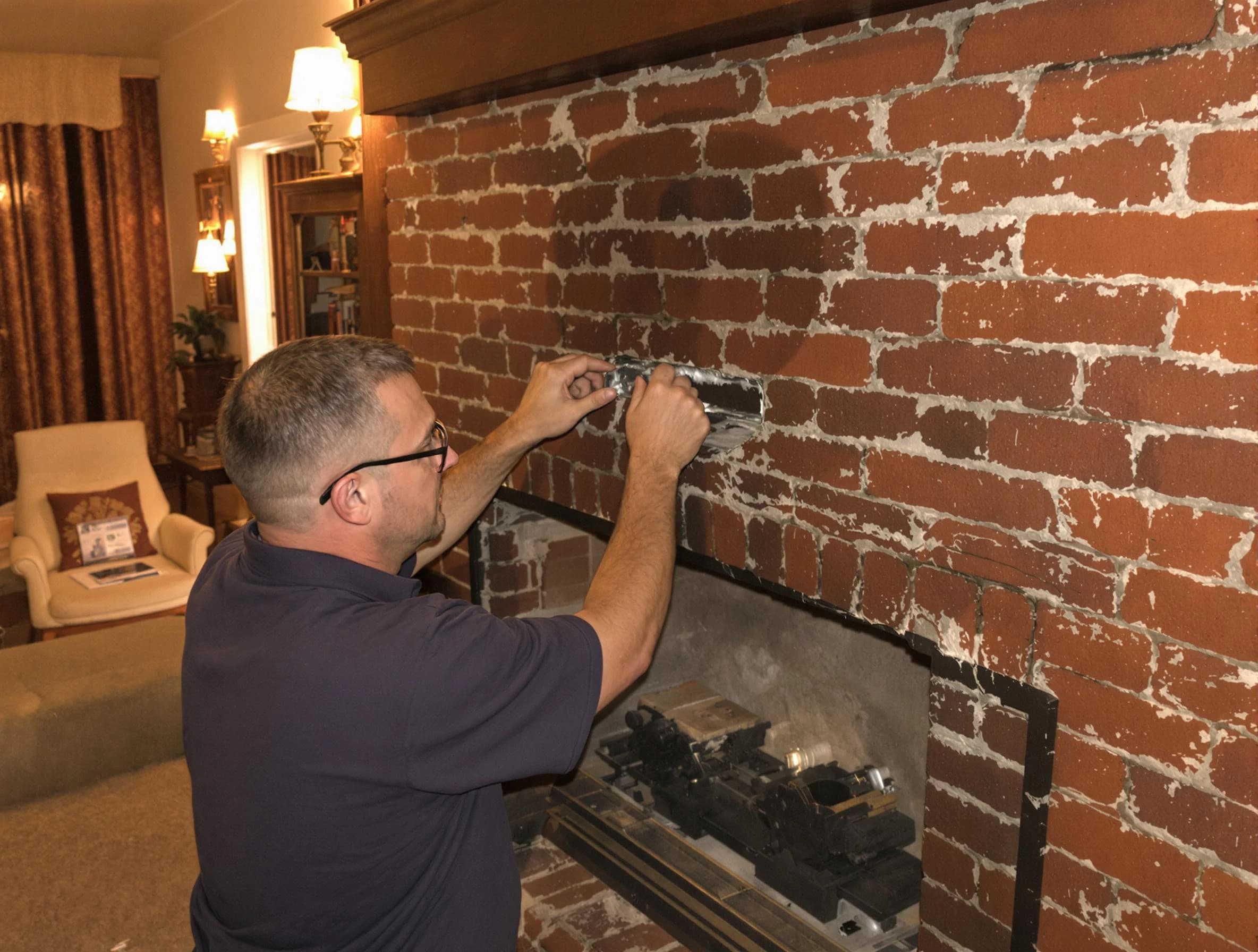 Atlantic City Chimney Sweep expert fixing a fireplace in Atlantic City, NJ